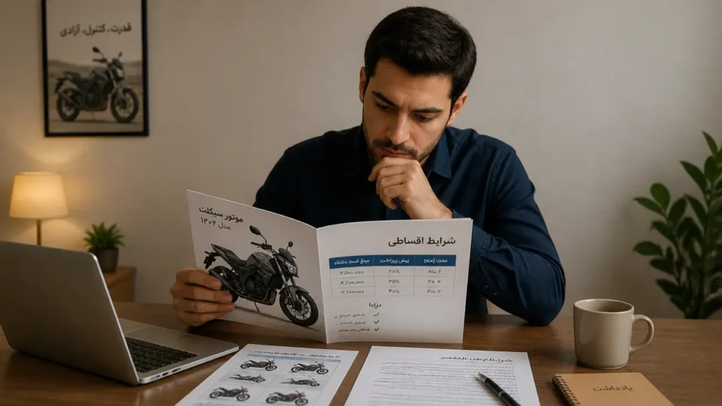 بررسی شرایط اقساطی موتور سیکلت